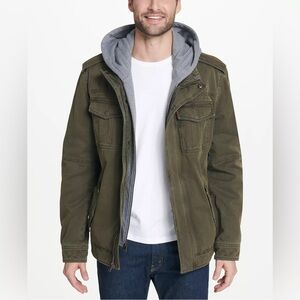 Levi's Men's Sherpa Lined Hooded Canvas Trucker Work Chore Jacket Size XL